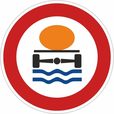 Dopravní značka B19, Zákaz vjezdu vozidel přepravujících náklad, který může způsobit znečištění vody Dopravní značka 700 mm kruh – Zboží Mobilmania