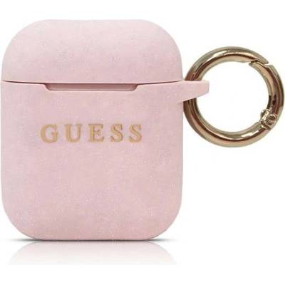 Guess Кейс Guess GUACCSILGLLP за AirPods, светлорозов / розов, Silicone Glitter