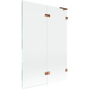 Mexen Lunar L параван за вана с две крила десен 120 x 150 cm, прозрачен, розово злато - 897L-120-100-60-00-P (897L-120-100-60-00-P)