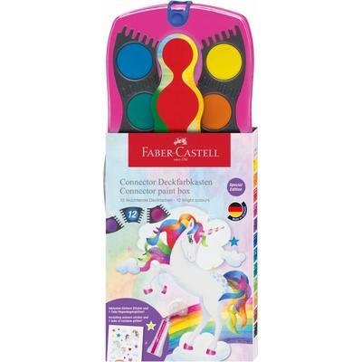 Faber-Castell Connector Unicorn Vodové farby 12 farieb, priemer 30 mm