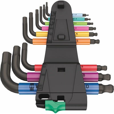 Wera Sada zástrčných klíčů 950/9 Hex-Plus Multicolour 2 metr. BlackLaser, 9dílná