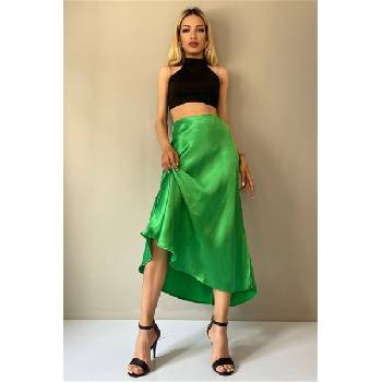 Madmext Дамска сатенена пола mg1409 - Зелена #333084 (333084_Зелен)