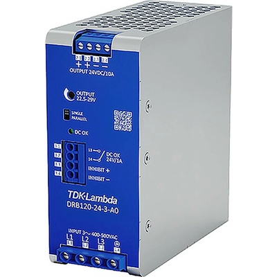 TDK DRB120-24-3-A0 sieťový zdroj na montážnu lištu (DIN lištu), 29 V/DC, 5 A, 120 W, výstupy 1 x