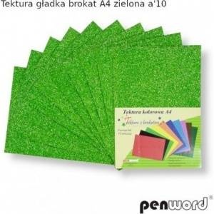 Penword A4 cardboard glitter green 10pcs