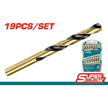 TOTAL Комплект свредла TOTAL, HSS, 19 бр. , Ø1 - Ø10 mm (TL TAKSDB9195)