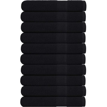 vidaXL Кърпи 10 бр черни 100x200 см 360 gsm 100% памук (136964)