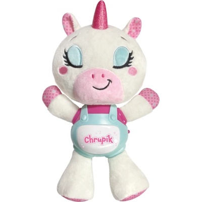 Teddies Еднорог Хрупик приспивател плюш/пластмаса на батерии със звук със светлина