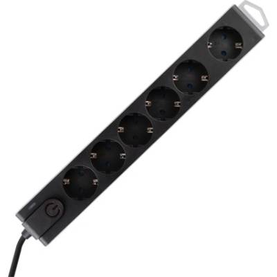 Somogyi Elektronic by Somogyi NVT 6K/BK ЕЛЕКТРОДРУГ С ПОКРИВНО ПОКРИТИЕ, 6 гнезда, ЧЕРЕН, 1, 5 M (NVT 6K/BK)