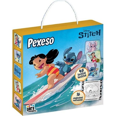 Jiri Models Pexeso v krabičke s omaľovánkou Lilo & Stitch