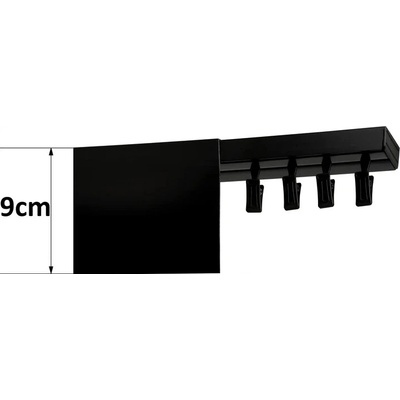 Rolmeister Stropní kolejnička s krytem 9 cm Černá Jednodrážková 400 cm