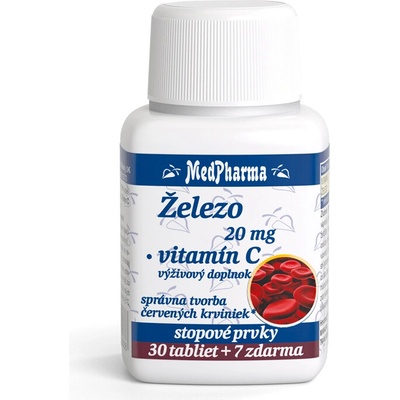 MedPharma Železo 20 mg + Vit. C 37 tabliet