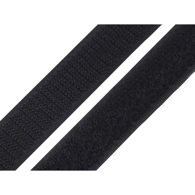 Prima-obchod Suchý zip háček + plyš šíře 25 mm bílý, černý PES/PA, barva Černá