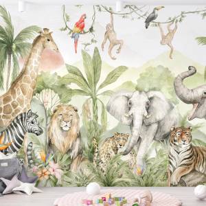 Decono Детски Фототапет Happy Jungle Friends