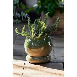 Bloomingville Саксийка за цветя със стойка от каменинови изделия 18, 5 x 17, 5 cm (82073185)