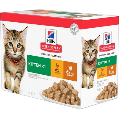 Hill's Science Plan kapsičky pre mačiatka mix kura morka 48 x 85 g