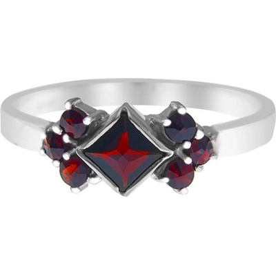 Český granát prsten stříbrný 120882