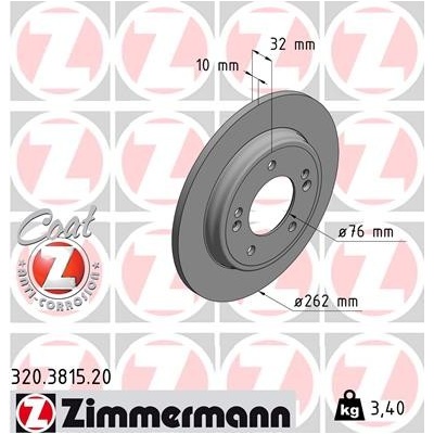 ZIMMERMANN Brzdový kotúč 320381520