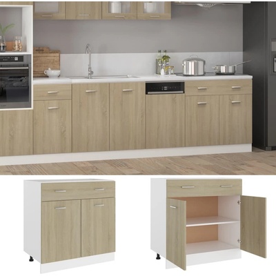 Petrashop Spodní skříňka se zásuvkou dub sonoma 80x46x81,5 cm dřevotříska – Zboží Dáma Petrashop Spodní skříňka se zásuvkou dub sonoma 80x46x81,5 cm dřevotříska – Zboží Dáma
