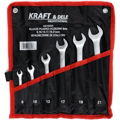 Kraft & Dele sada očko-plochých klíčů 6 ks KD10935