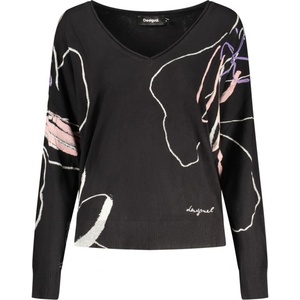 DESIGUAL Дамски пуловер desigual, Размер l, Цвят Черен (26wwjf29_ne2000)