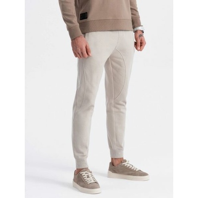 Tepláky s trendy prešívaním V1 PABS-0173 béžová