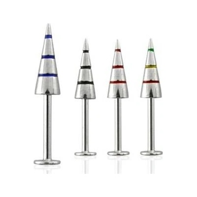 Šperky4U labreta kónus pruhy 4x LB01135-R