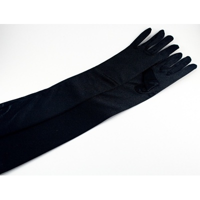 Dámske spoločenské rukavičky čierna dĺžka 45 cm