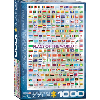 EUROGRAPHICS Пъзел Eurographics от 1000 части - Световни флагове (60000128)