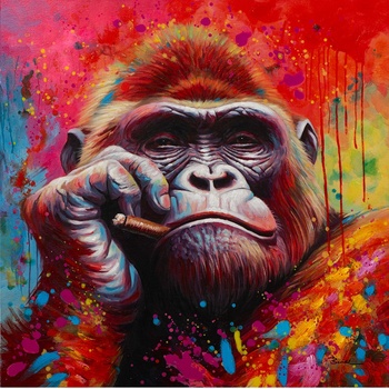 imageLAND АКРИЛНА КАРТИНА smoking gorilla (356004)