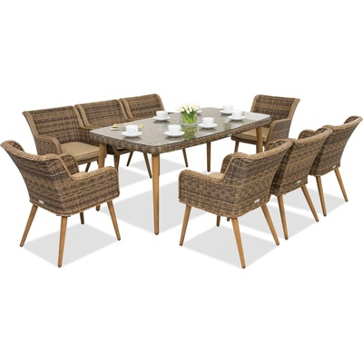 Garden Point Градинските мебели от техноратан Cordoba на Garden Point за 8 души, кафяви (GAP324-8)