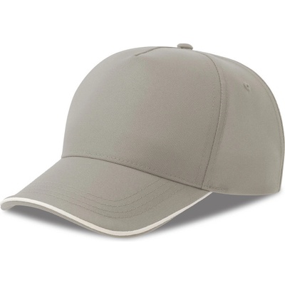 Atlantis Headwear Recy Five Piping 5 panelová sandwich COT33028231899-grey/white Šedá/bílá