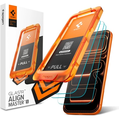 Spigen Стъклен протектор за iPhone 17 Pro - Spigen Glas. tR Align Master Slim (3 броя) - Прозрачен