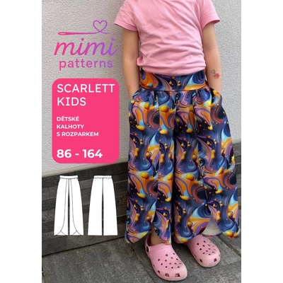 Dětský střih na kalhoty s rozparkem Scarlett kids, 86-164, el. formát | MIMI patterns - 134 (A4) domácí tisk – Zboží Dáma