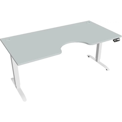 Hobis Office Pro psací stůl Motion MS ERGO 2 Šířka: 180 cm, Barva desky: šedá, Barva kovu: bílá RAL 9016 Šířka 120-180 cm / 27 barevných variant