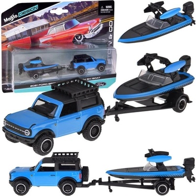 Licencované kovové autíčko Ford Bronco 2021 + loď Maisto 1:64