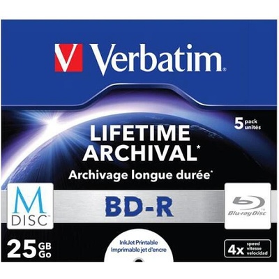 Verbatim BD-R 25GB 4x, printable, jewel box, 5ks (BR200144) – Zboží Živě