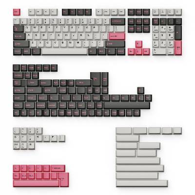 Суичове за механична клавиатура Keychron Cherry Profile Double - Shot PBT Full Dolch Pink (PBT-15), 219-Keycap Set, съвместими с US ANSI и UK ISO подредби клавиатури (PBT-15)