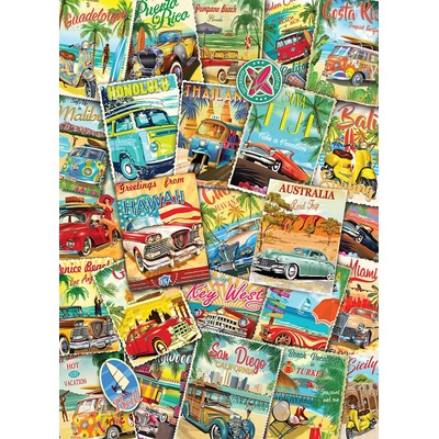 EUROGRAPHICS - Puzzle Vintage Travel Collage - 1 000 piese