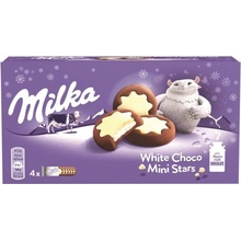 Milka White Choco Mini Stars kakaové sušienky mliečna náplň a biela čokoláda 150 g