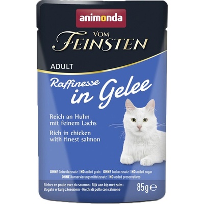 Animonda Vom Feinsten Raffinesse In Gelee Kúsky kuraťa a lososa v želé 85 g