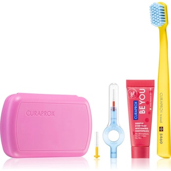 CURAPROX Travel Set комплект за пътуване за зъби, език и венци Pink