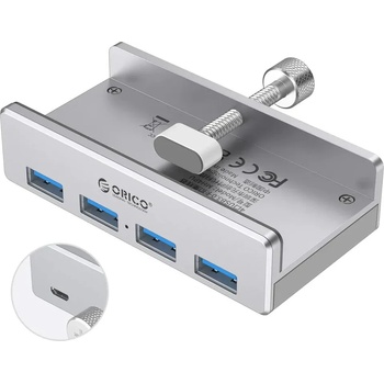 Image 1 of ORICO хъб USB 3.0 HUB Clip Type 4 port - aux Micro-USB power input, Aluminum - MH4PU-P-SV (6936761876025)