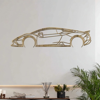 dřevo života Dřevěný obraz Lamborghini Huracan Rozměry (cm): 80x20, Zvolte barvu dekoru: Dub zlatý