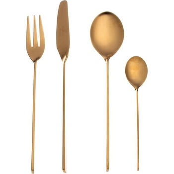 Herdmar (Португалия) Комплект прибори за хранене HERDMAR MALMO позлатени матирани - 24 части (Herdmar 203-3024-0517-180-0017)