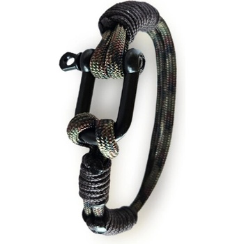 Image 1 of WARAGOD Гривна от паракорд с метална закопчалка Faila, камуфлажно зелена (WAR0073020)