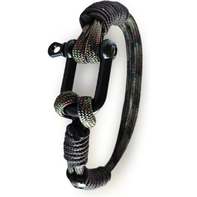 WARAGOD Гривна от паракорд с метална закопчалка Faila, камуфлажно зелена (WAR0073020)