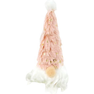 MAKRO Dekorácia vianočná škriatok ružový 13x5cm