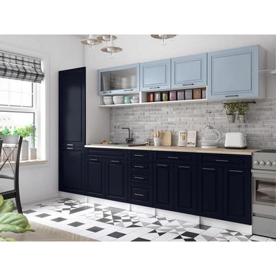 FRONTI Kuchyňská linka BIRGID 300cm Denim/Marine blue
