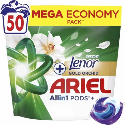 Ariel All in1 Pods +Lenor prací kapsle Gold Orchid Clean 50 PD