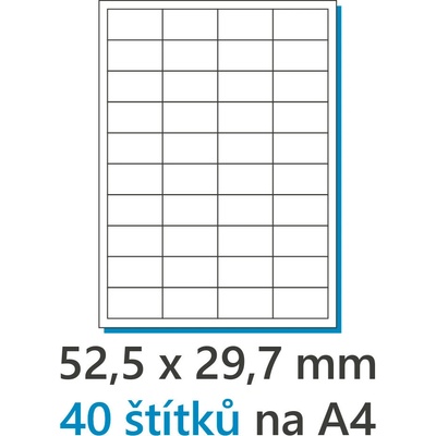 EkoToner etikety Samolepiace 52,5x29,7/100 listov A4 biela